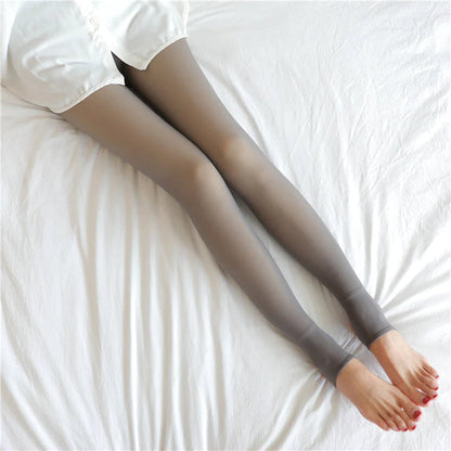 Fake Translucent Fleece-Lined Tights