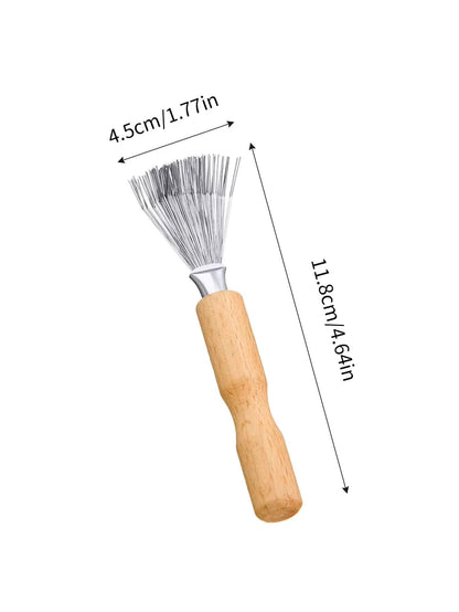 Hair Brush Cleaner Tool Cleaning Tool Comb Cleaner Hair Brush Cleaner Comb Brushes Wooden Handle for Home and Salon Use