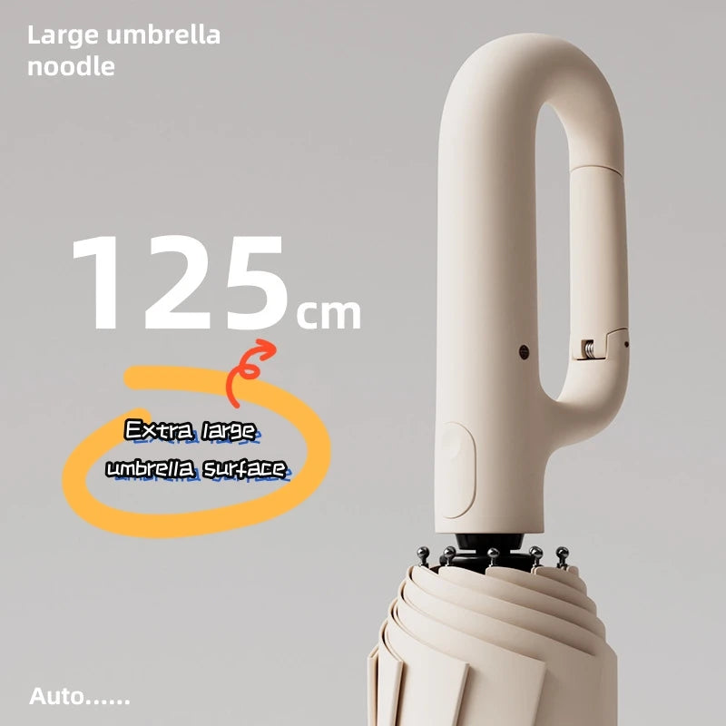 Extra Large Reinforced Wind-Resistant Rain-Resistant Dual-Purpose Uv-Resistant Fully Automatic Ring-Buckle Umbrella