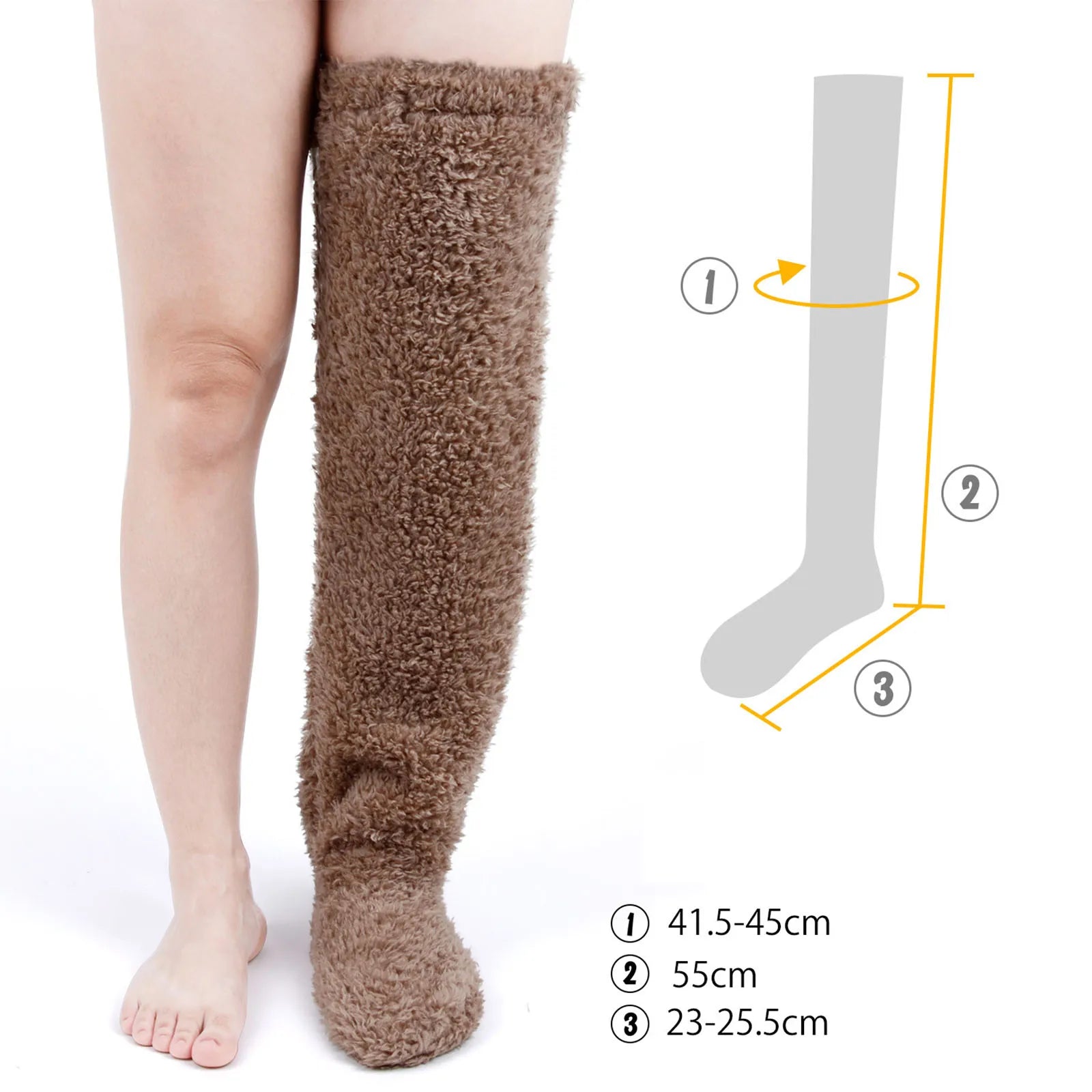 Thigh High Socks over Knee Fuzzy Socks Boot Socks Stocking Legging Stocking Plush Leg Warmers for Office Living Room Women Kids