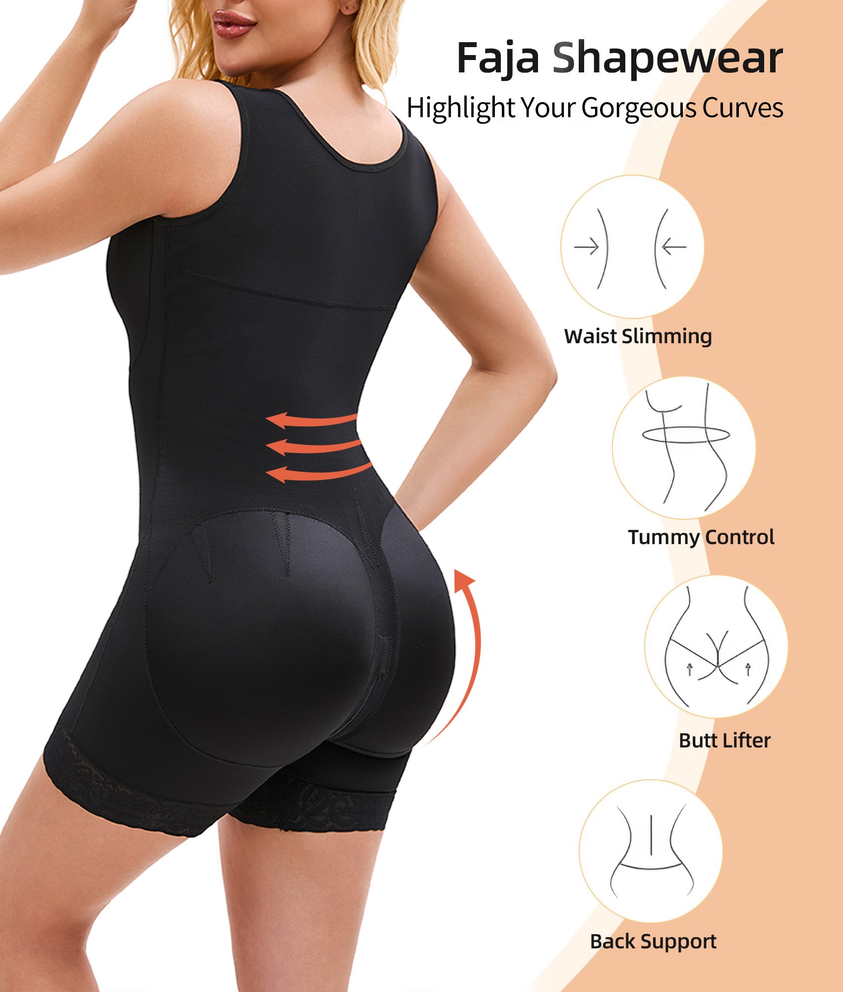 CurveSculpt Colombian Full Body Shaper – Women Tummy Control Post Surgery Full Body Shaper Butt Lifter with Zipper Crotch Skimsbodysuits Elegant Fajas Melibelt Bodysuitfajashaper