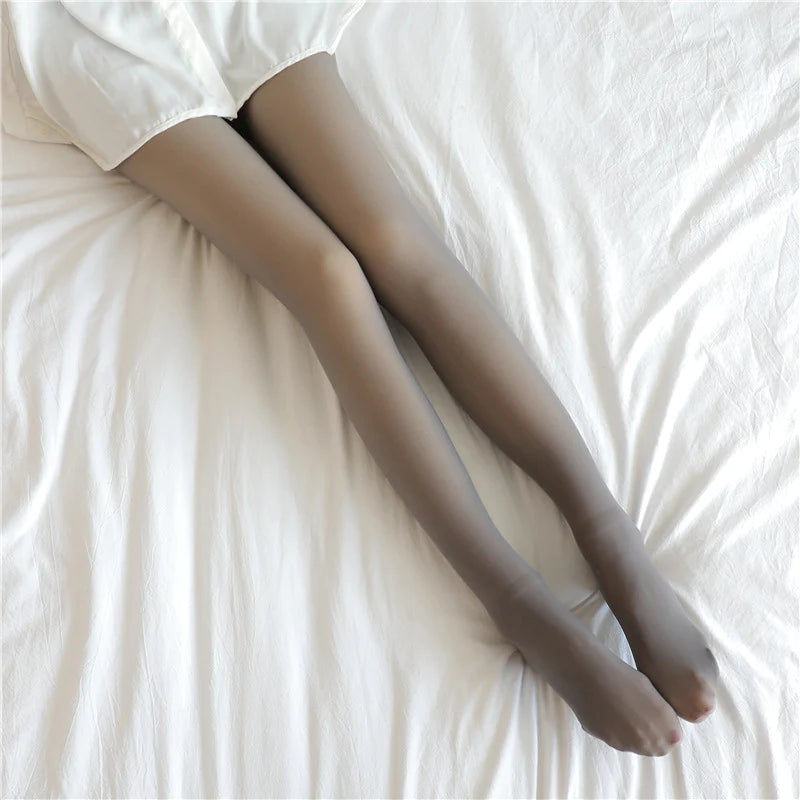 Fake Translucent Fleece-Lined Tights