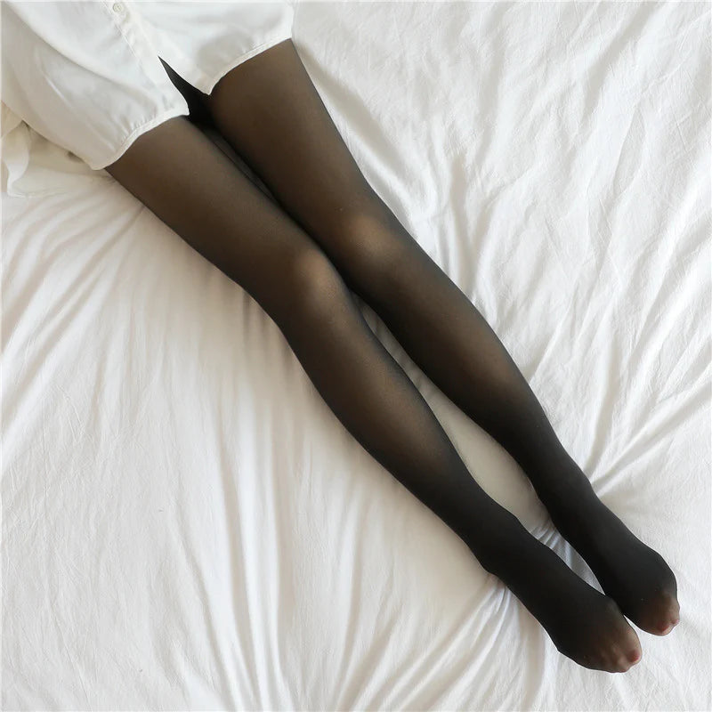 Fake Translucent Fleece-Lined Tights